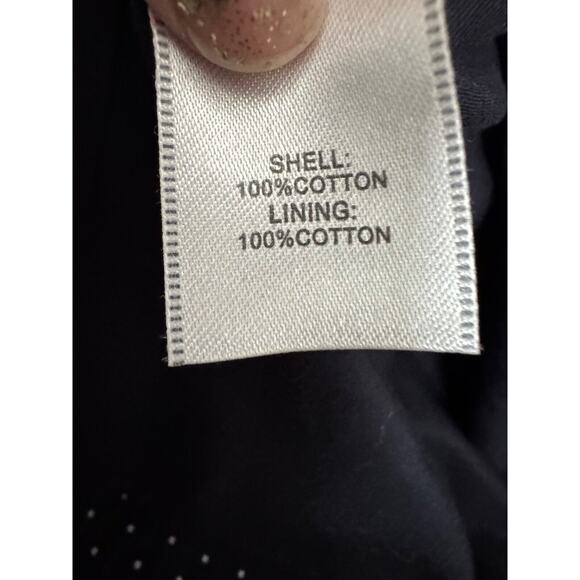 Pendelton Cropped Jacket Cotton Navy Blue w/ White Polka Dots Women’s Size Large - Picture 6 of 7